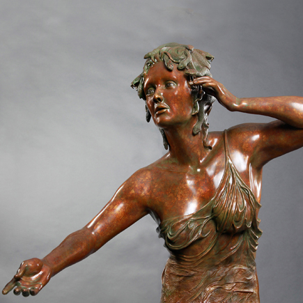 Life size Bronze Figurative Sculpture of Medusa with snakes in her hair